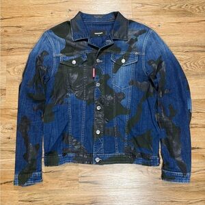 Dsquared2 Camouflage Overprint Denim Jacket